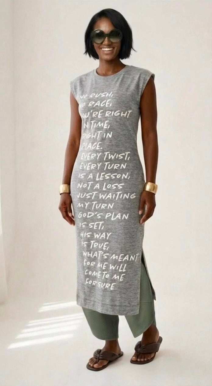 “My Turn” Ash Grey Midi Lounge Dress (PREORDER: Ships out starting the week of July 27th)