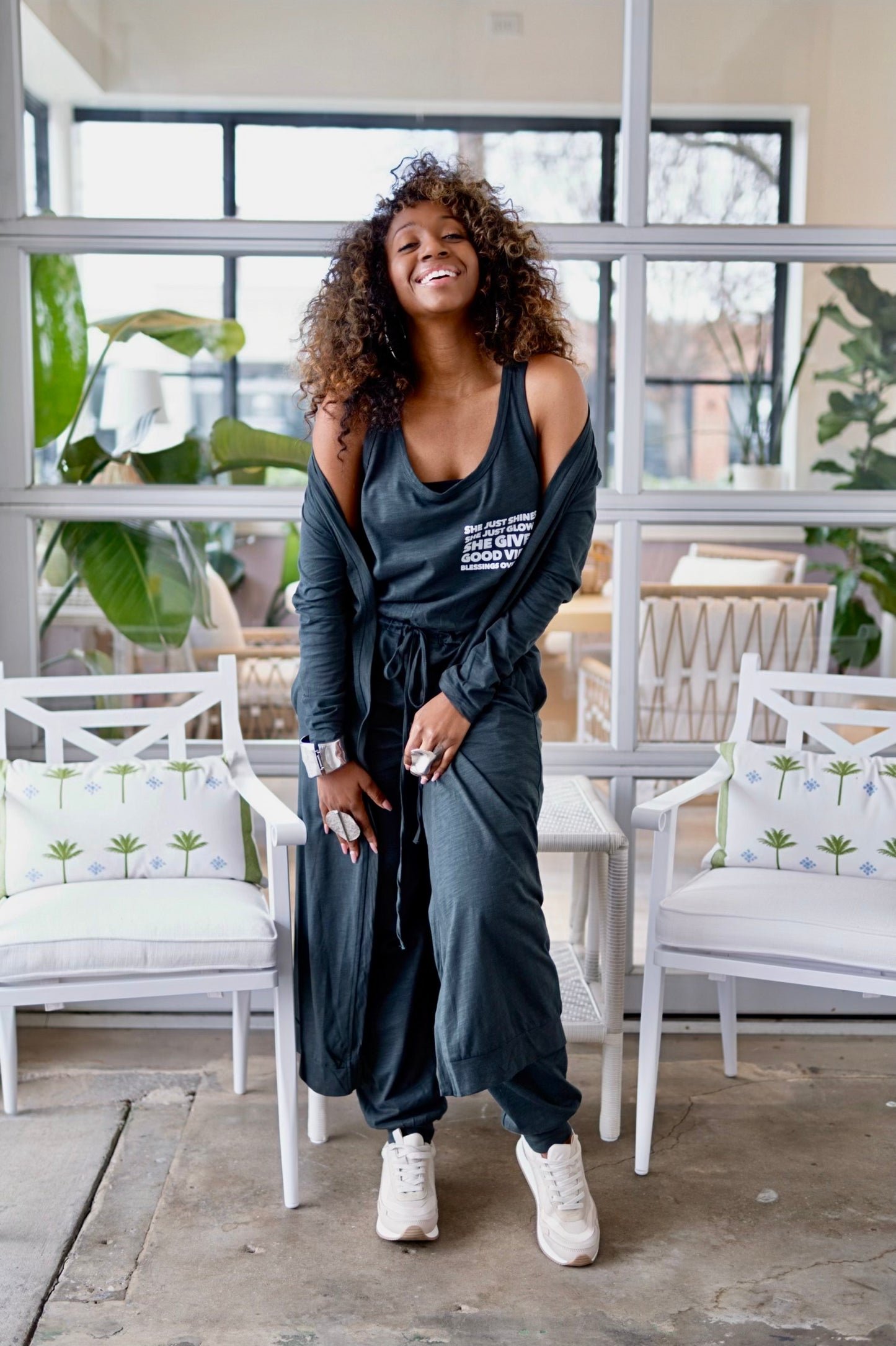“She Just Shines She Just Glows” T-Shirt Jumper Set