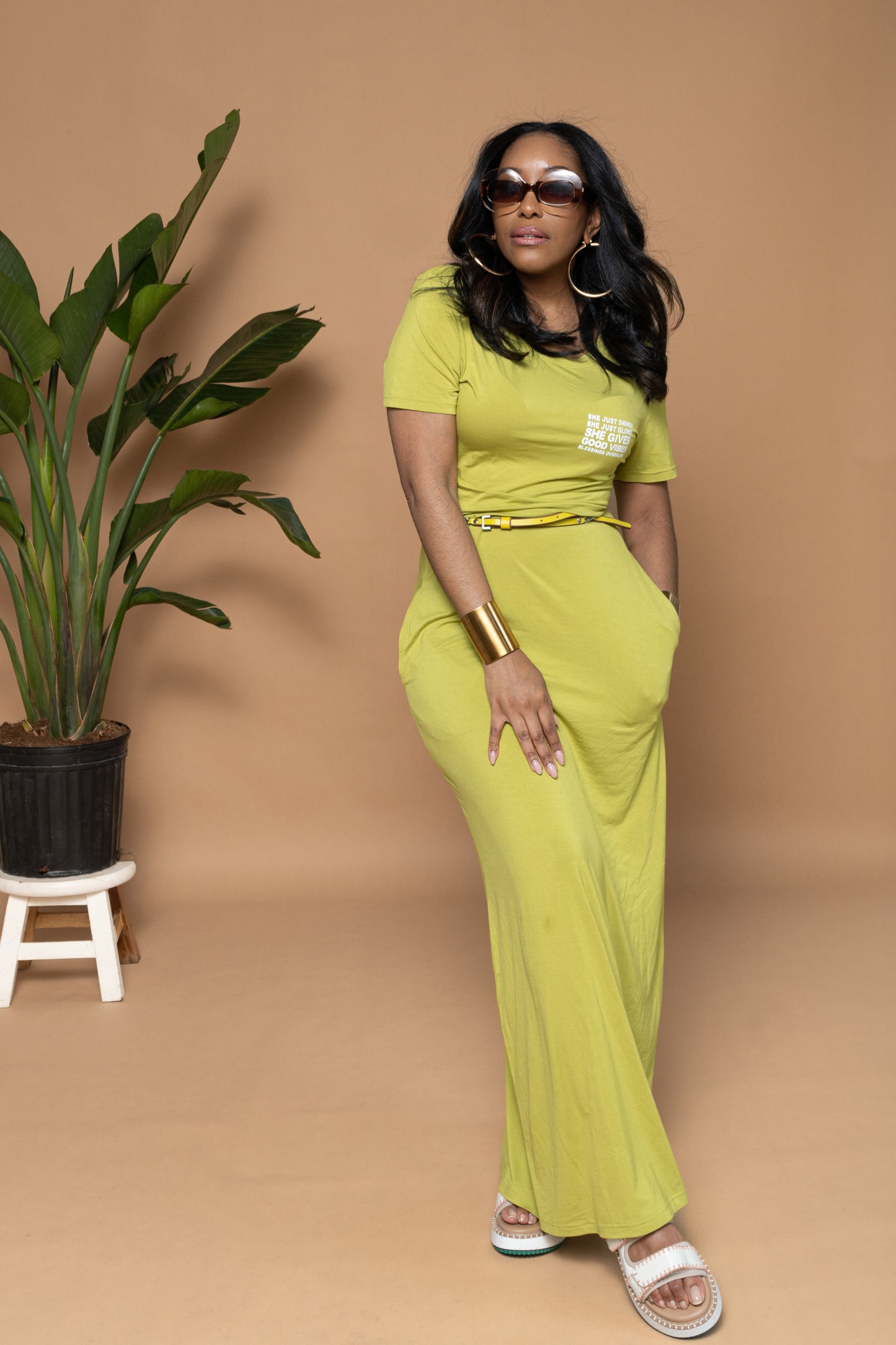 “She Just Shines She Just Glows” Lounge Maxi🌱 PREORDER ready to ship (week of July 10th)