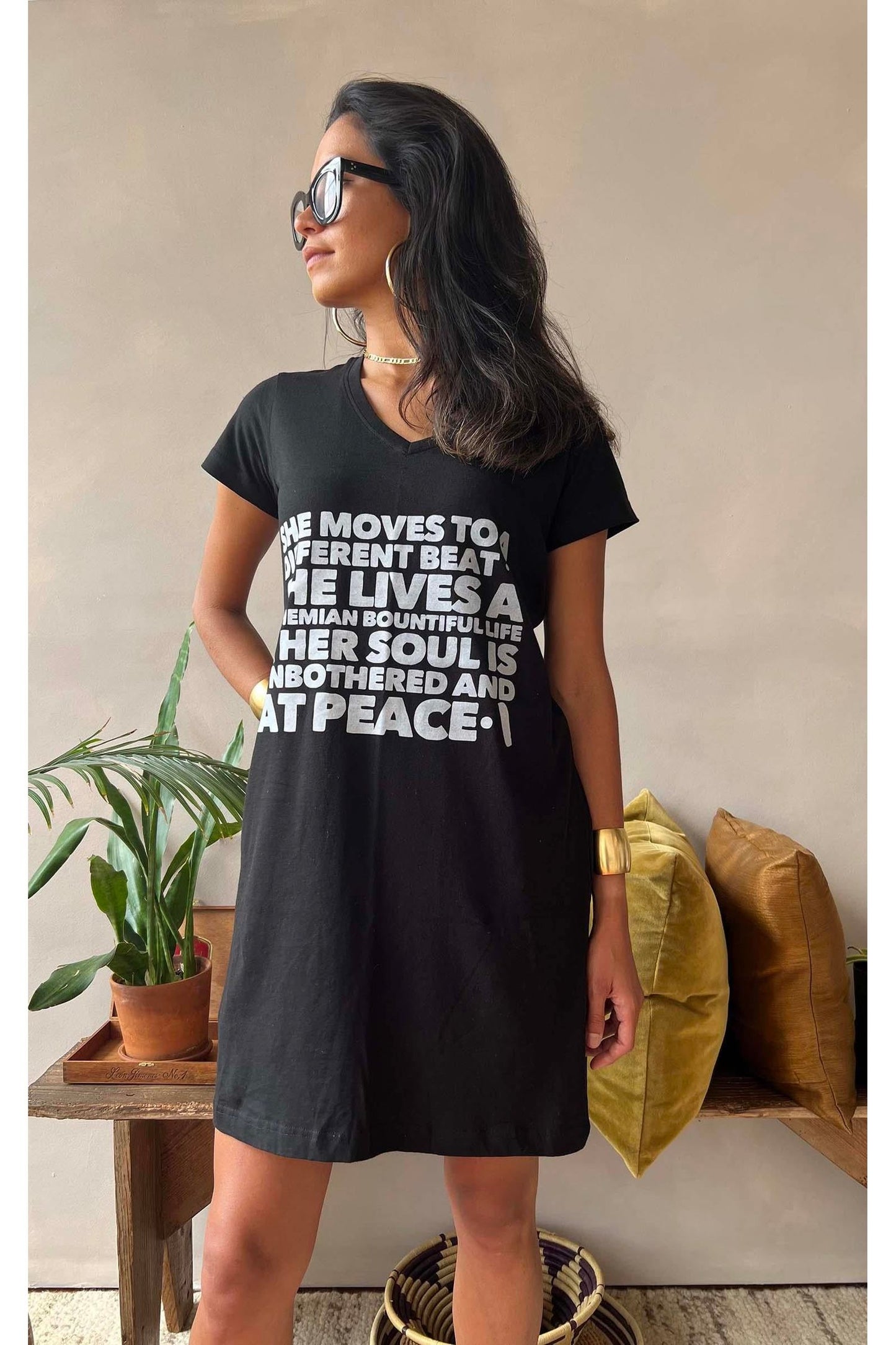 “She Moves to a Different Beat” T- Shirt Tunic Dress