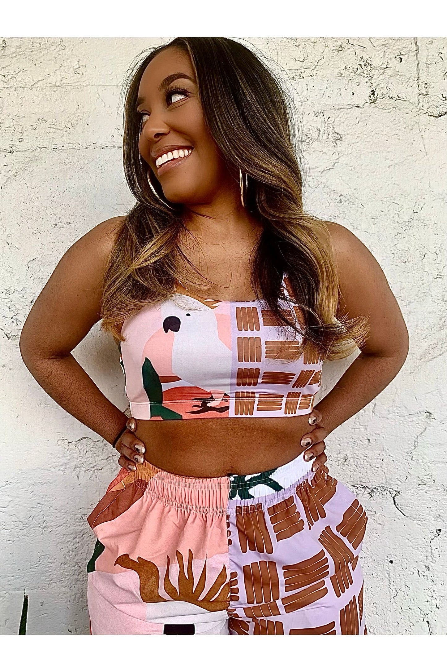 Pink Hibiscus & Honey Bra Top