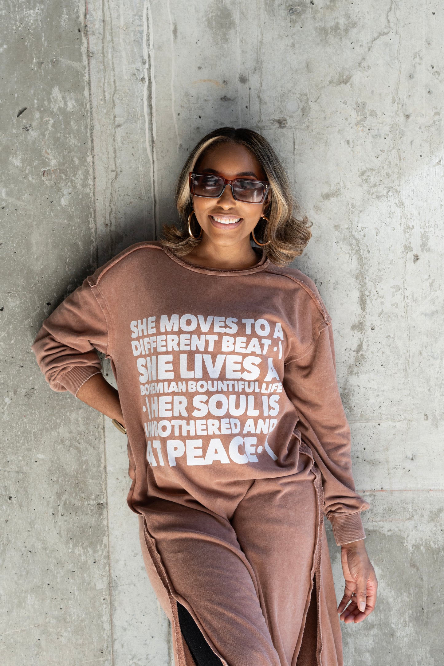 “She Moves to a Different Beat” Sweatshirt Lounge Dress