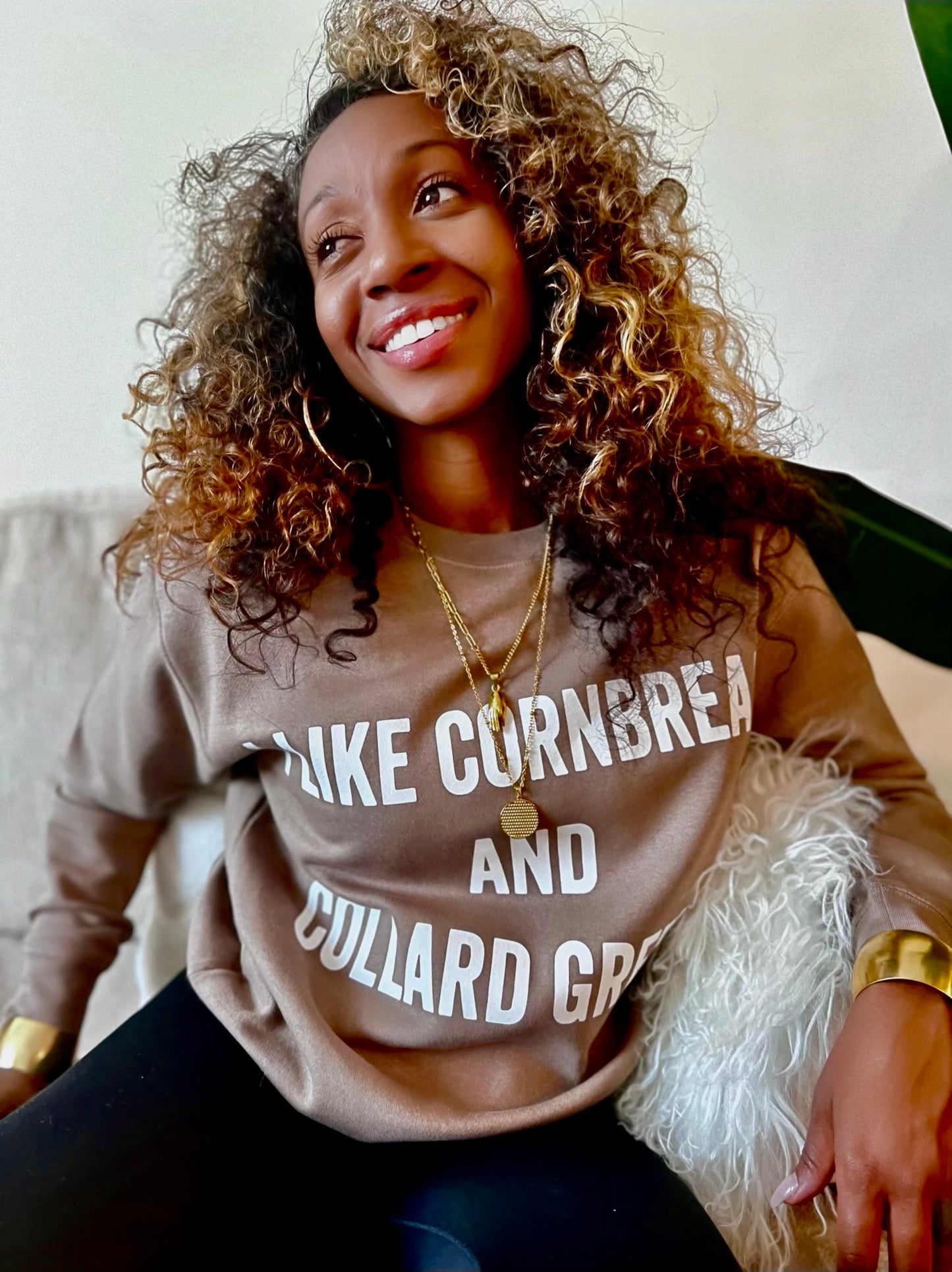 “I Like Cornbread and Collard Greens” Cozy Sweatshirt