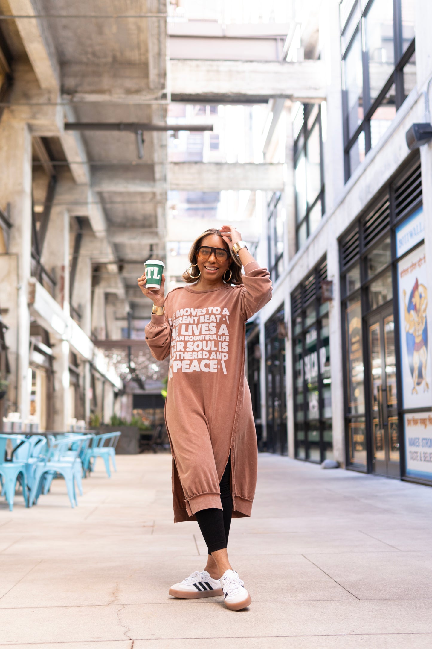 “She Moves to a Different Beat” Sweatshirt Lounge Dress