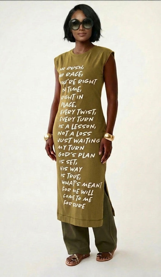 “My Turn”  Wild Honey Olive Midi Lounge Dress (PREORDER: Ships out starting the week of September 5th)