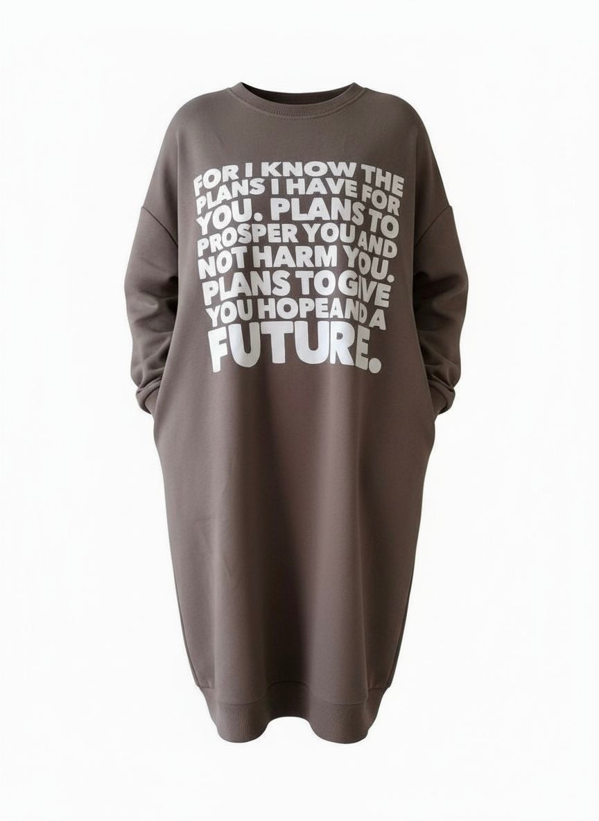 “God’s Plan” Sweatshirt Lounge Dress (Ships out the week of 12-22-25)