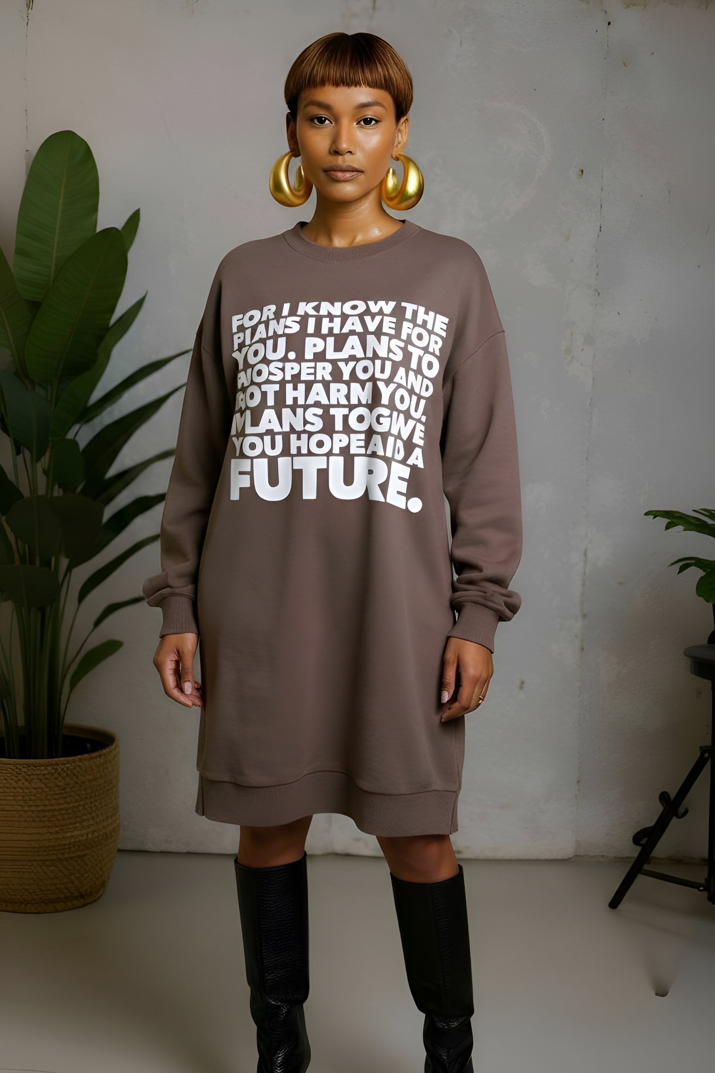 “God’s Plan” Sweatshirt Lounge Dress (Ships out the week of 12-22-25)