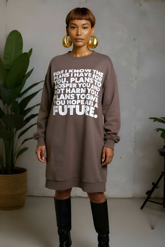 “God’s Plan” Sweatshirt Lounge Dress (Ships out the week of 12-22-25)