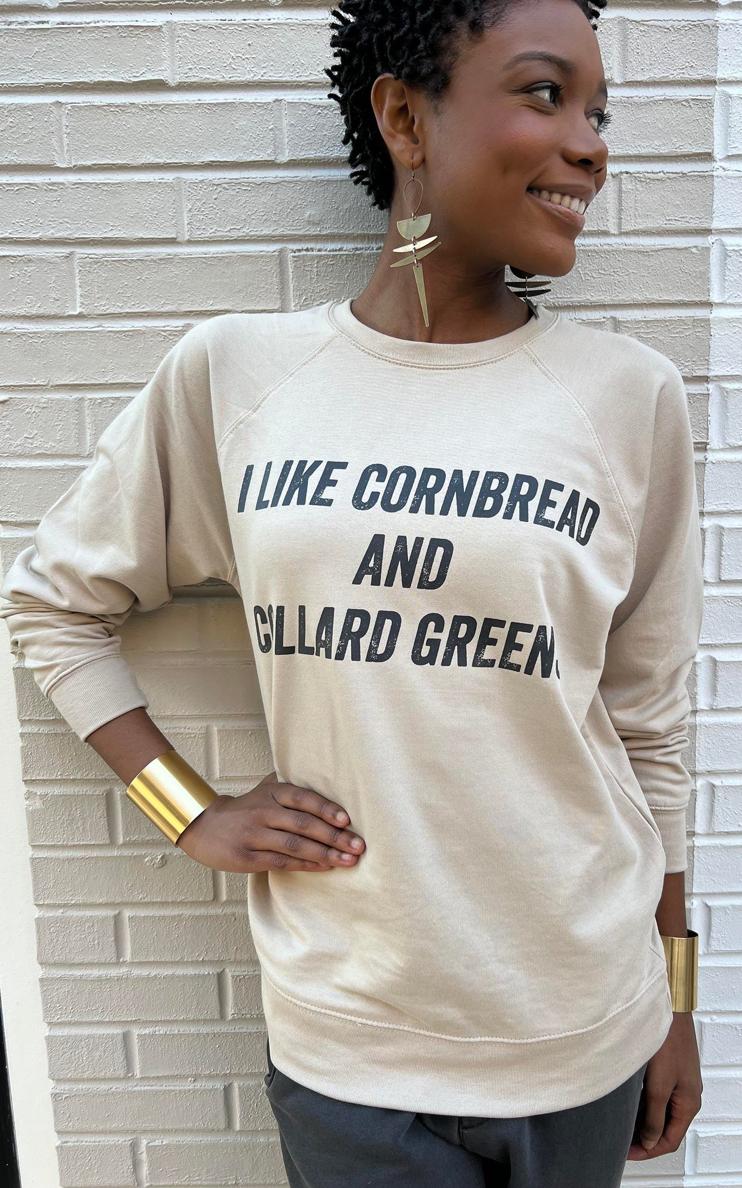 “I Like Cornbread and Collard Greens” Comfy Sweatshirt
